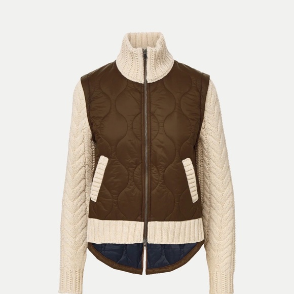 Veronica Beard Patra Knit-Sleeve Quilted Jacket Size Medium - Picture 4 of 9